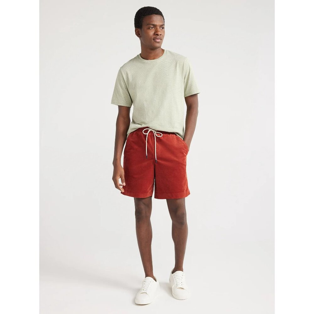 Free Assembly Men's Corduroy Shorts – Burnt Henna, Medium, 7" Inseam - Picture 2 of 5